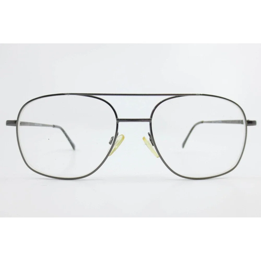 Modern James Aviator Eyeglasses Gunmetal Metal Double Bridge Frames 56-17-140